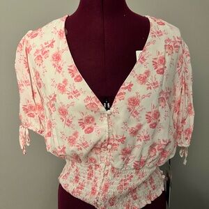 J for Justify Pink Floral Blouse Cropped Shirt. I have a Large & an XL